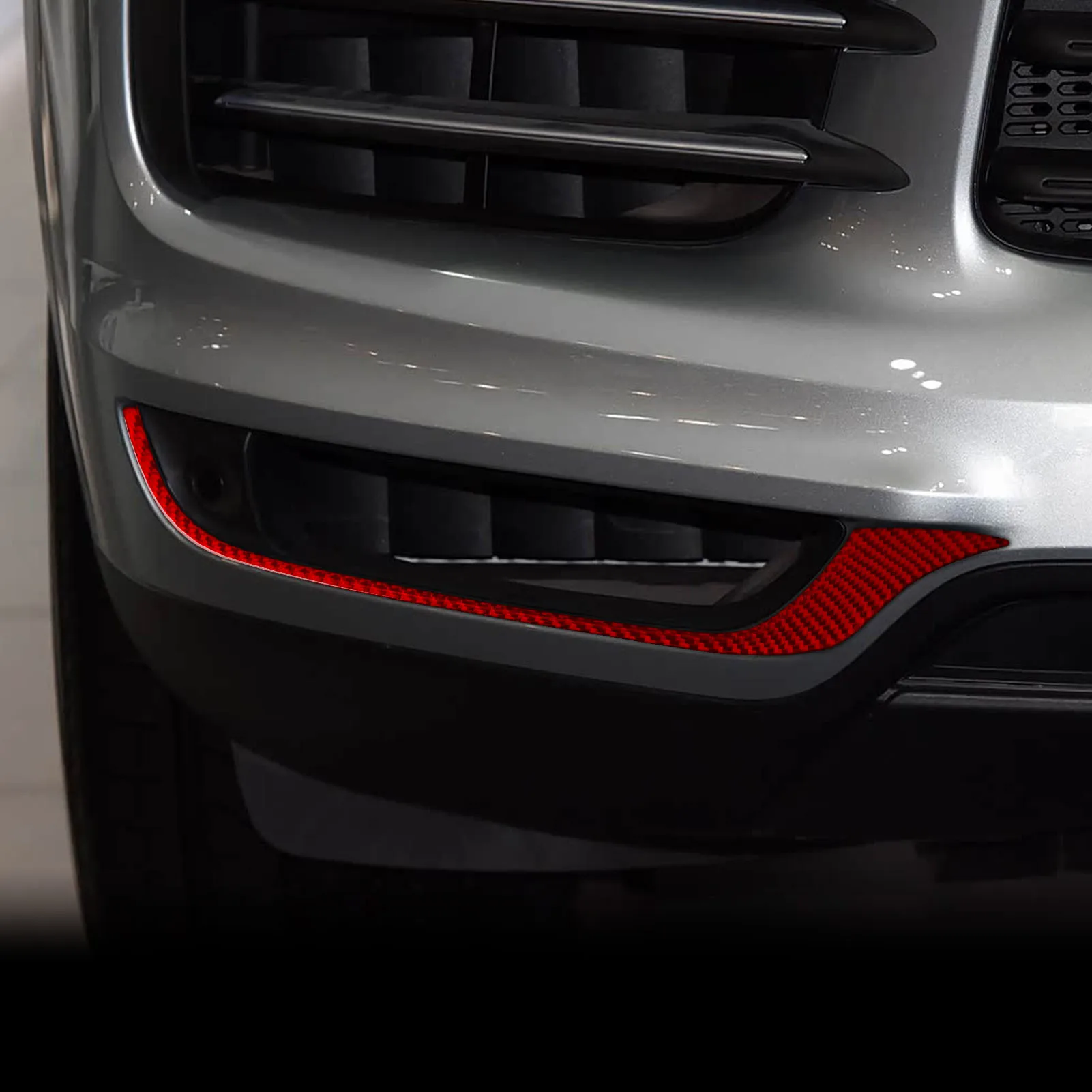 Фото Для Porsche Cayenne 9YA 9YB E3 2018-2023: Накладки на передний бампер из карбона для противотуманных фар, декоративные элементы экстерьера автомобиля, наклейки №3
