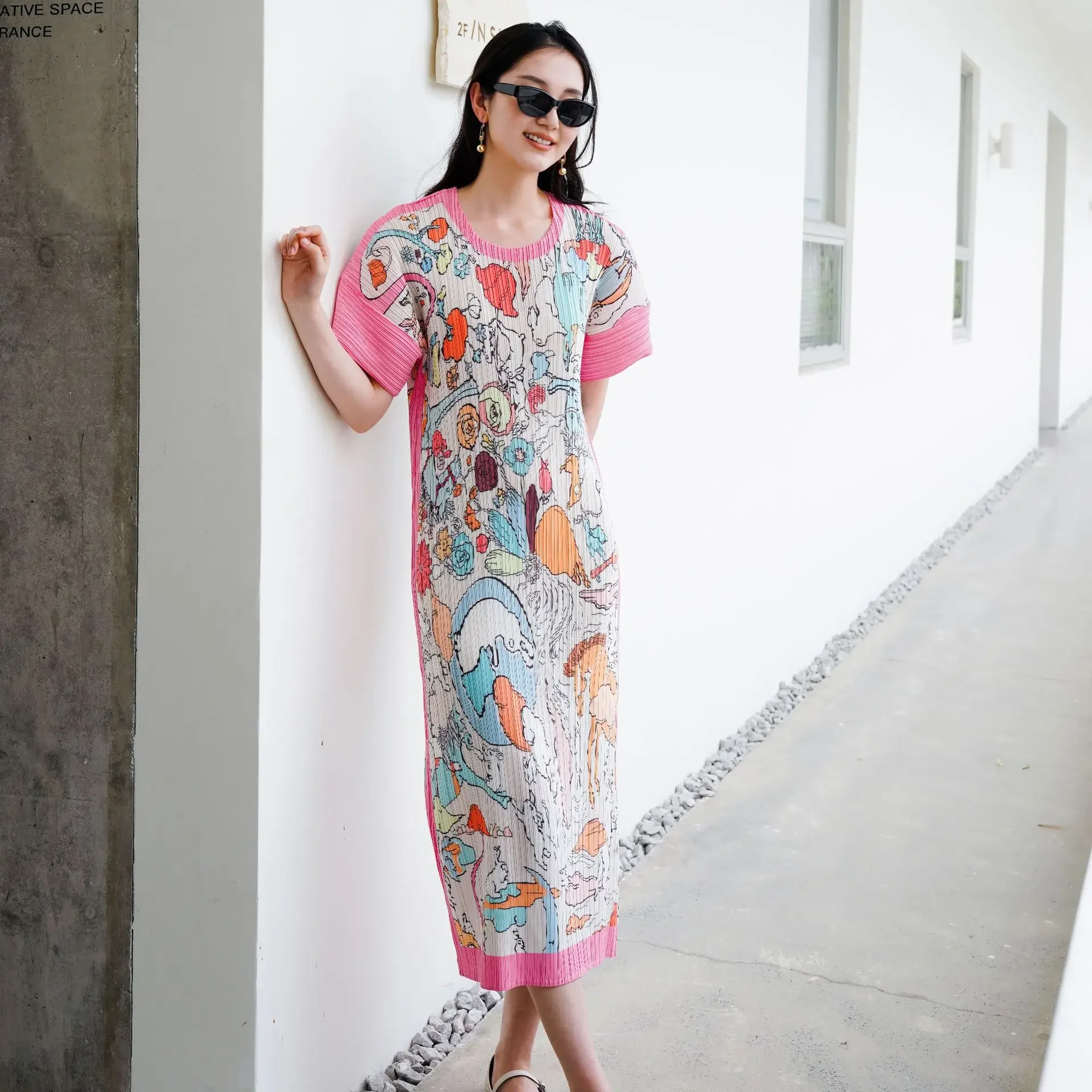 ALSEY модное качество новинка лета 2025 плиссированные женские платья Miyake тонкие с