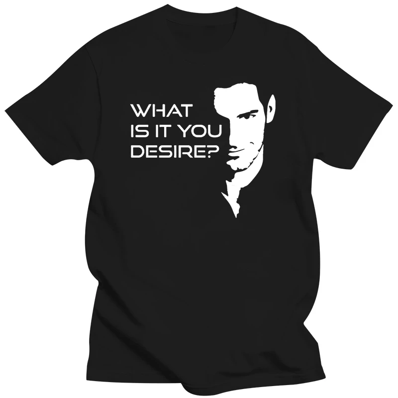 Мужская футболка Lucifer Morningstars What Is It You Desire новые футболки для странного отдыха