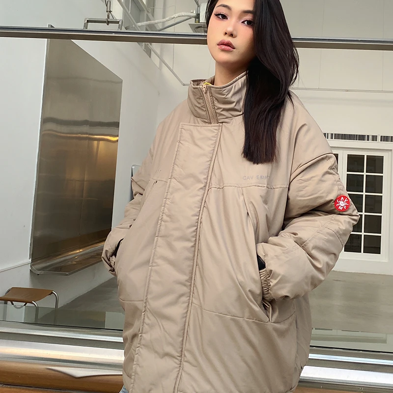 CAVEMPT Down Jackets Casual Thickened Keep Warm Men Women 1:1 Khaki CAV EMPT CE Black Down Coats