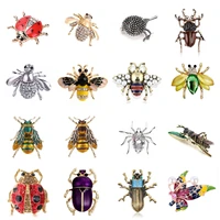 2022 new cartoon full drill brooch beetle ladybug ant bird snail brooch insect brooch