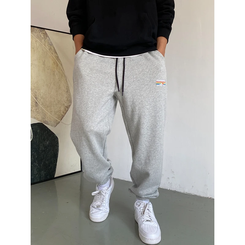Брюки спортивные в стиле хип-хоп повседневные серые штаны для бега уличном
