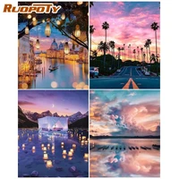 ruopoty 5d diy diamond painting landscape full square diamond embroidery mosaic river handmade gift home decoration