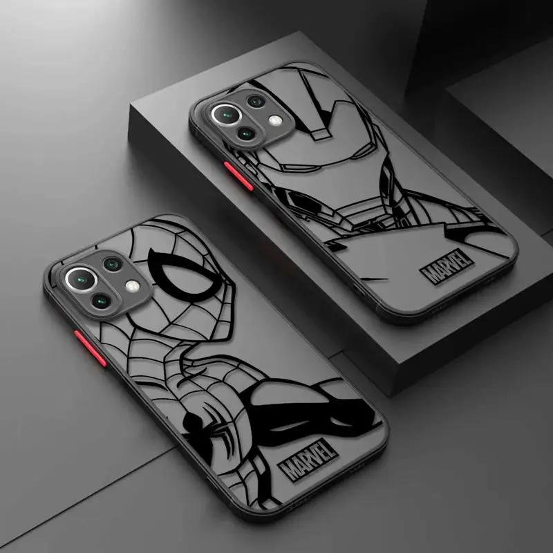 

Marvel Venom Spiderman Iron Man For Xiaomi Poco X3 NFC X3Pro M5 M3 F1 F3 for Mi 11 12 13 11X 12X Pro 12T 11T 10T Pro Matte Cover