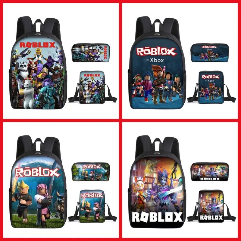3 шт./компл. игровой рюкзак Roblox чехол для ручки набор сумок обеда мультяшная