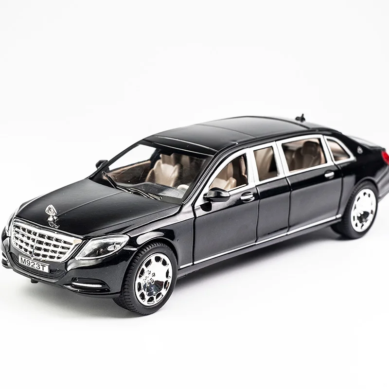 1:24 Maybach S600 металлическая модель автомобиля, литый под давлением сплав, высота имитация, модели автомобилей 6 дверей, можно открыть, инерционн...