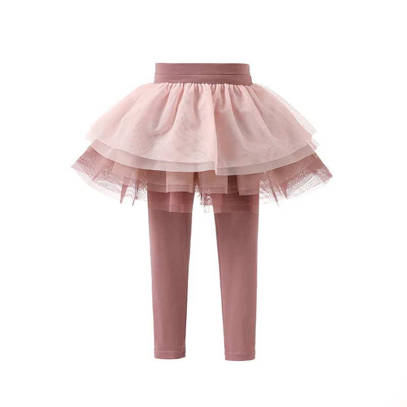 

Spring Autumn Baby Girl Princess Legging with Cake Tutu Skirt Pants Child Culottes Mesh Patchwork Small Kid Clothes