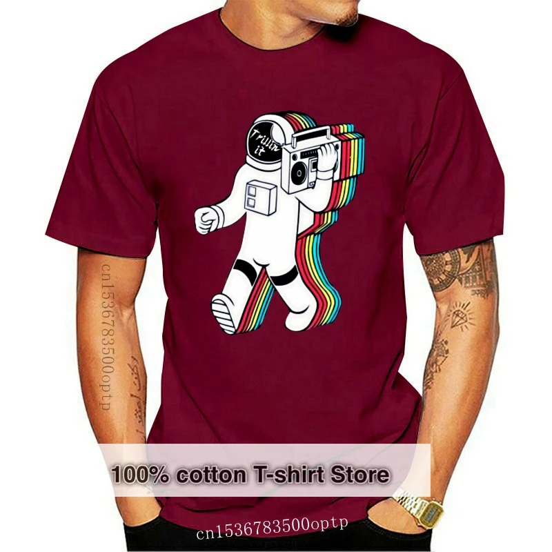 

Print Astronaut Ghettoblaster t shirt big size s~5xL Short Sleeve Casual summer men tee t shirts O-Neck Outfit