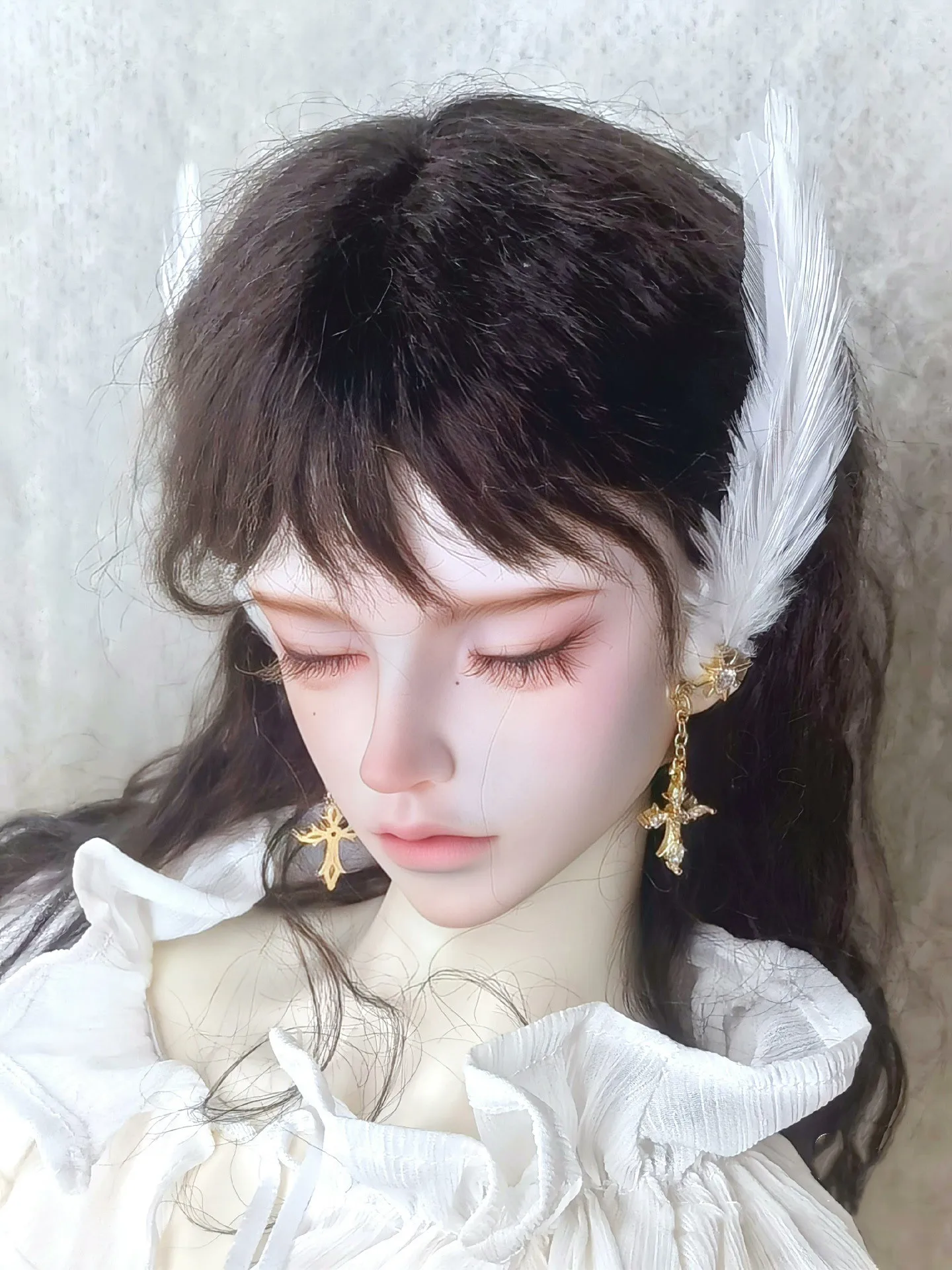 Серьги с перьями в новом стиле модель 1/3 1/4 BJD украшения для кукол Toys