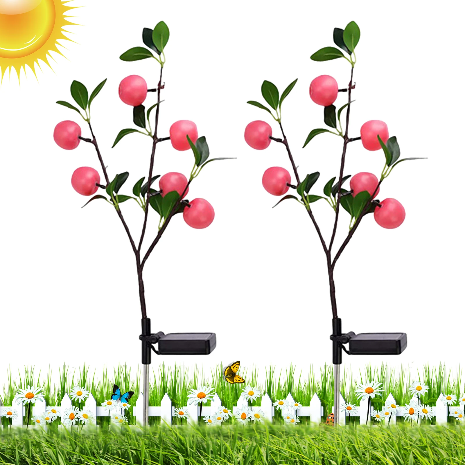 

2pcs Solar LED Light Outdoor Garden Decoration Landscape Lights Garden Lights Lawn Garden Decor Waterproof Solar Stake Light