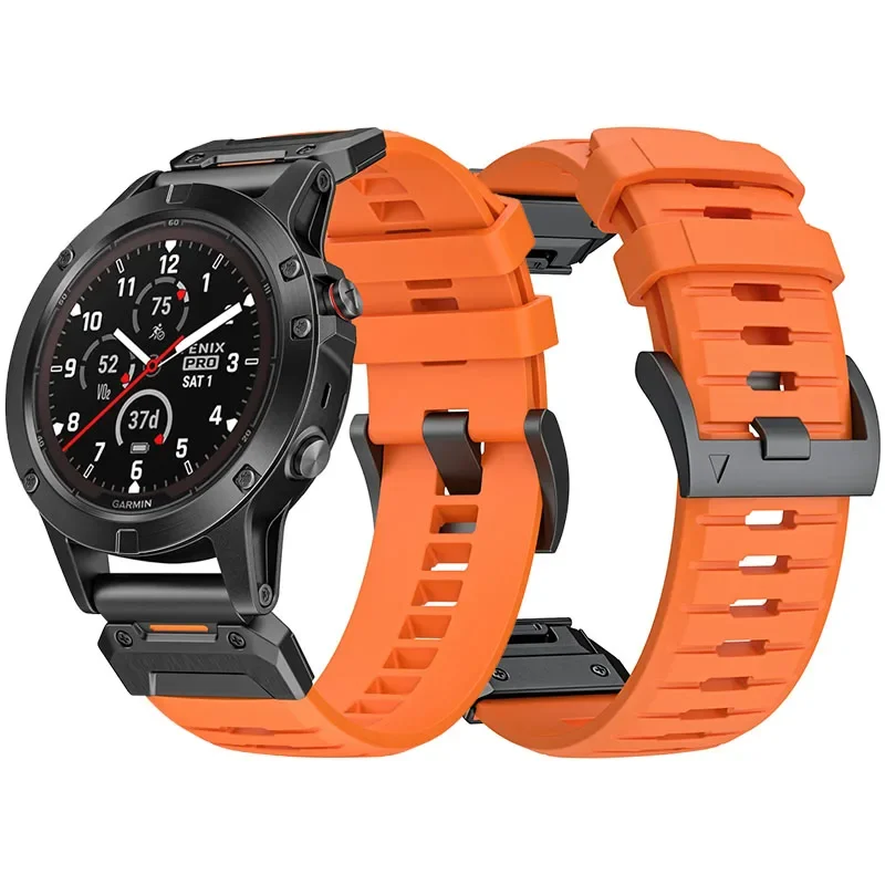 Ремешок резиновый для наручных часов сменный Браслет Garmin Fenix 7/7Pro/7X/6X/6 Pro/5X/5