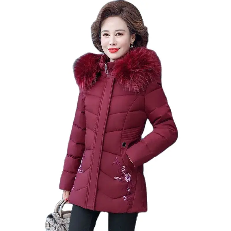

5XL Женское зимнее хлопковое пальто для женщин среднего возраста, новые пуховики для мам, женские куртки с хлопковой подкладкой, теплые толст...