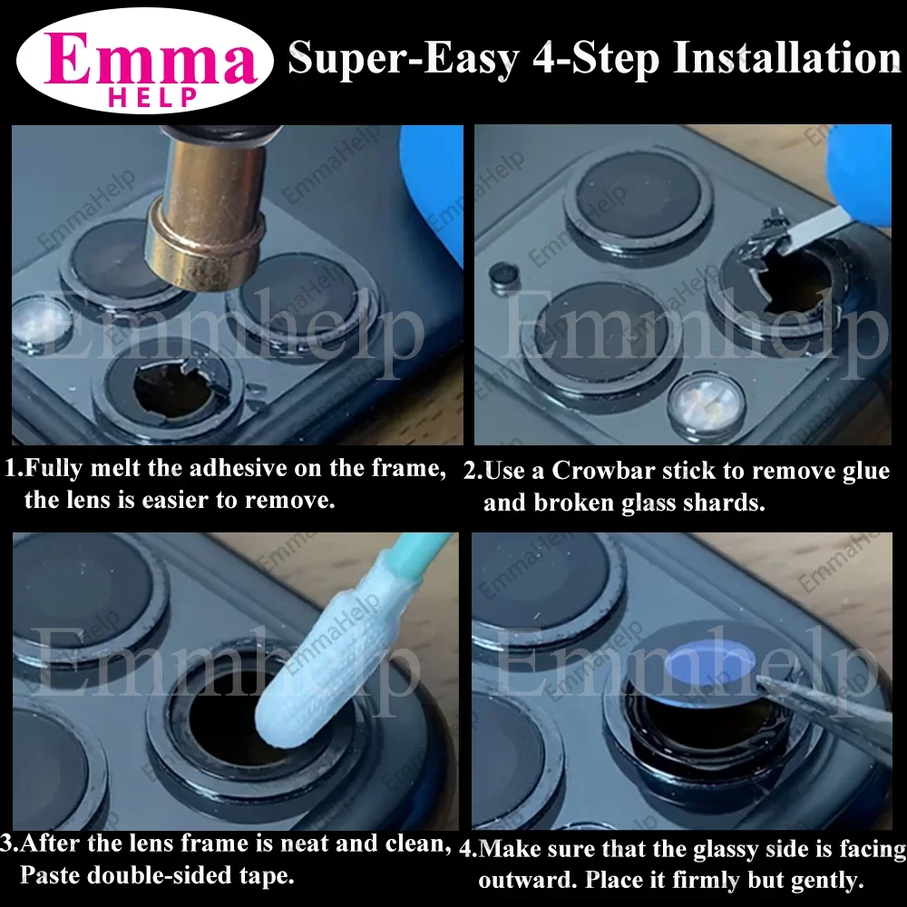 10 комплектов стеклянных наклеек на объектив задней камеры для iPhone 16 15 Plus 14 13 12 11