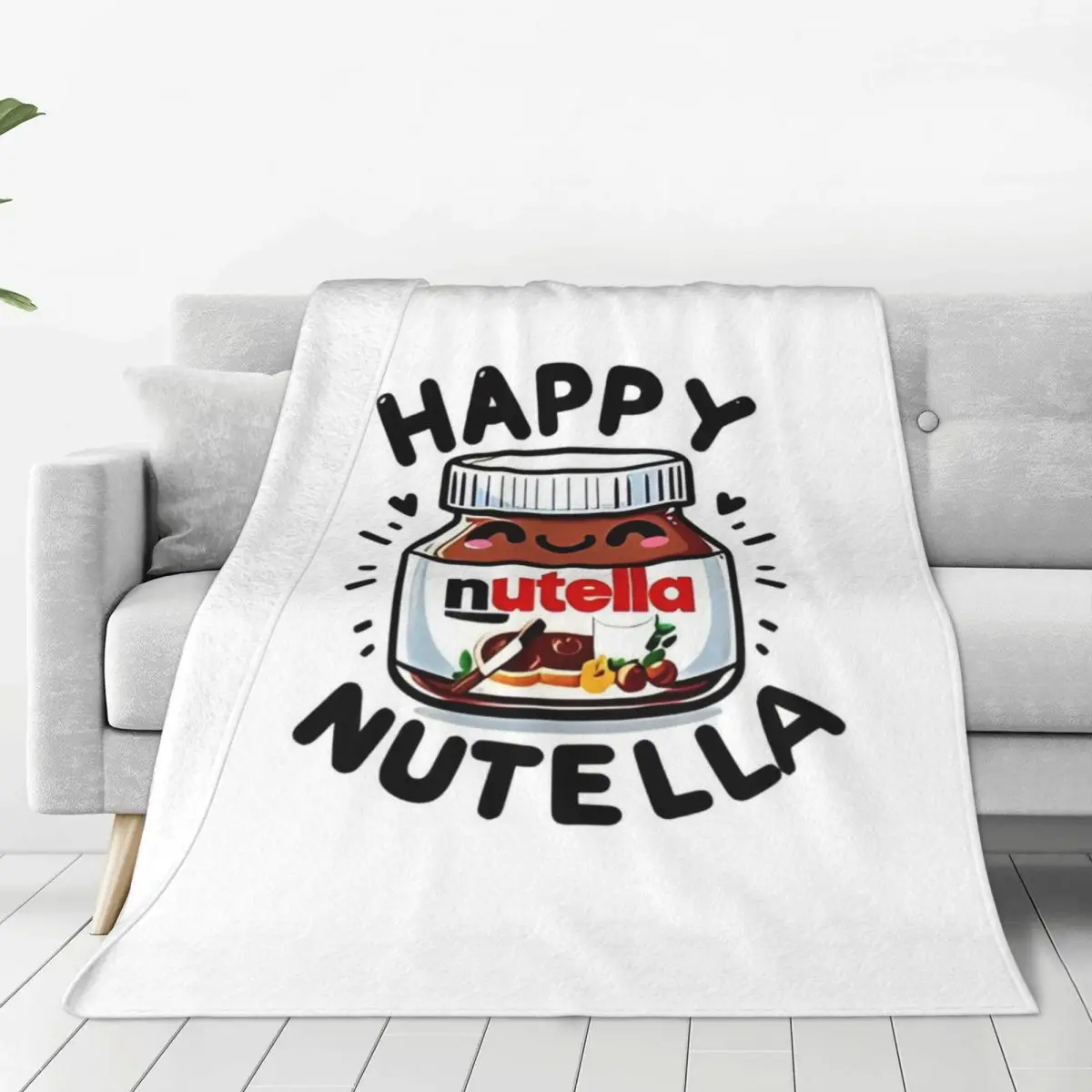 Одеяло Foods Nutella супер мягкое эстетическое плюшевое одеяло для дивана стула