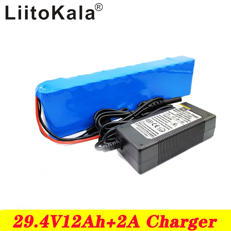 

LiitoKala 7S4P 24V 12ah lithium battery pack batteries for electric motor bicycle ebike scooter wheelchair cropper with BMS