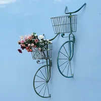 Wall Hangings Flower Basket Iron Flower Stand Bicycle Outdoor Garden Balcony Wall Plants Decoration Hanging Basket Ornaments