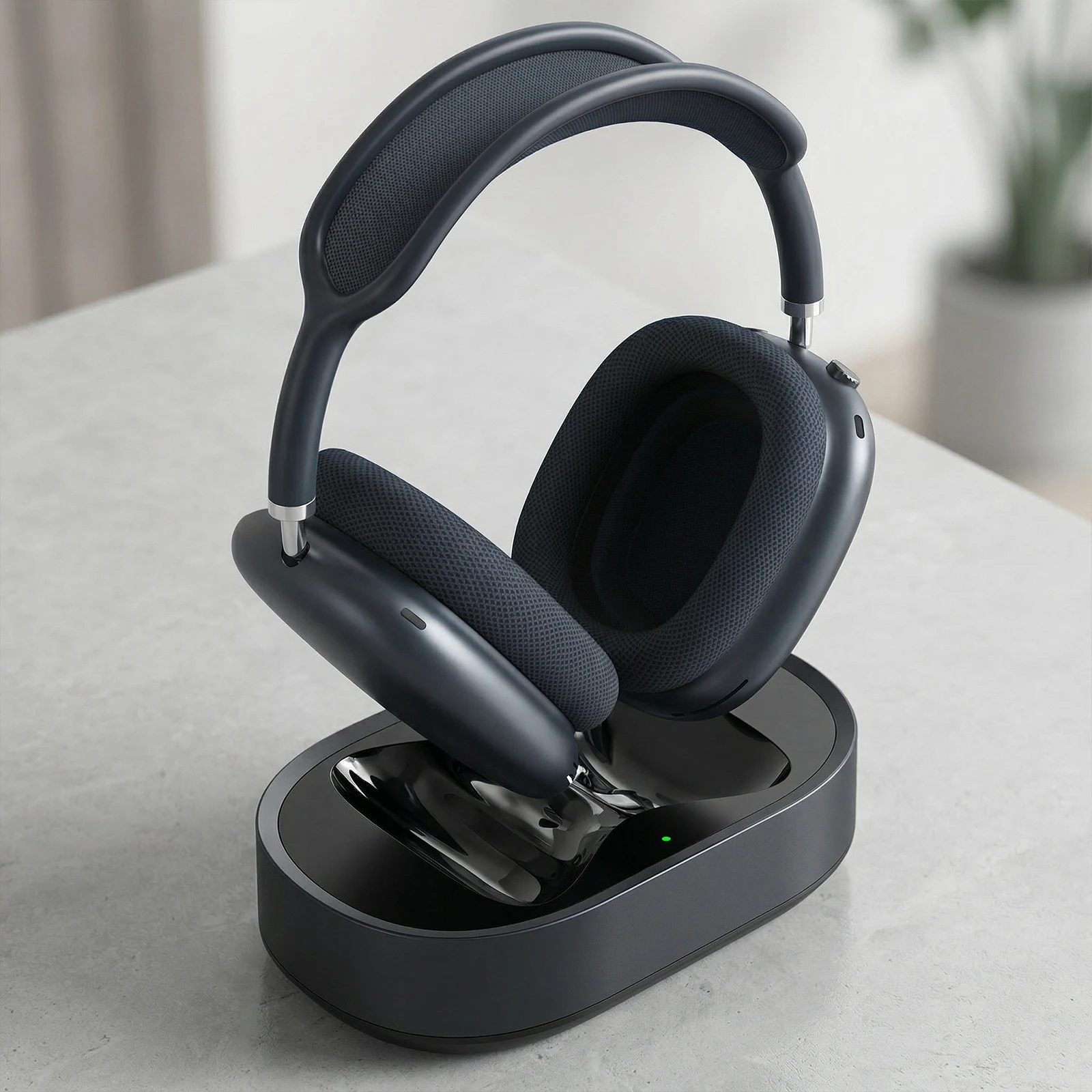 Фото Зарядная станция для наушников, подходит для AirPods Max, аксессуары для наушников, настольный держатель для гарнитуры с двумя разъемами, защита от царапин №2