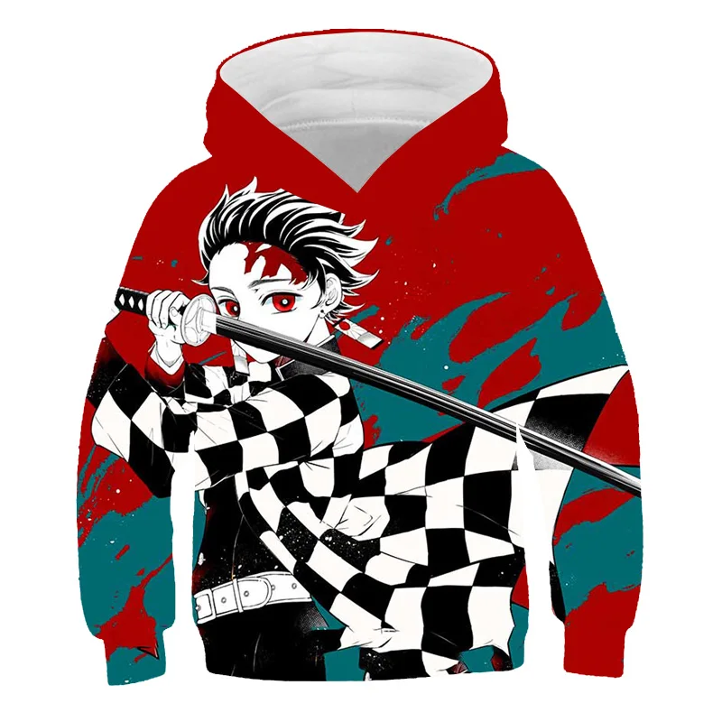 

Demon Slayer 3D baby Kids Hoodie Girls Ghost Blade boys clothes Casual Sweatshirts Pullover Anime Harajuku Streetwear Sportswear