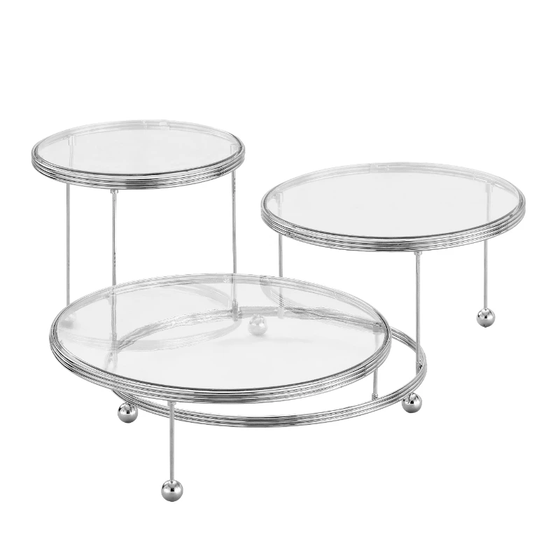 

4 in Round Steel 3-Tier Decoration/Party Tiered Cake Stand, Steel