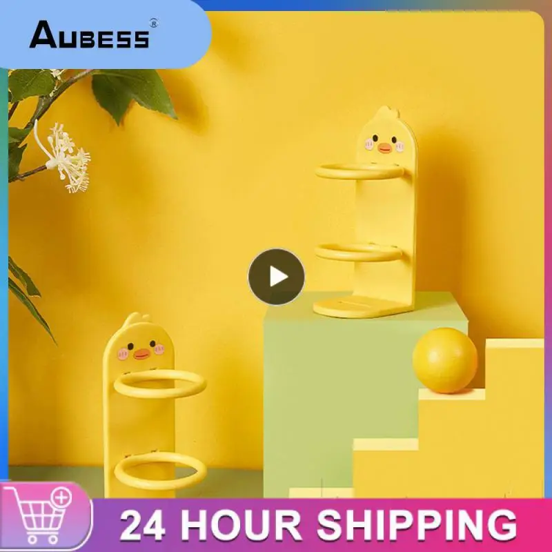 

5/8/10PCS Convenient Electric Toothbrush Holder Little Duck Cosmetics Storage Rack Hollow Toothpaste Holder Perforation-free