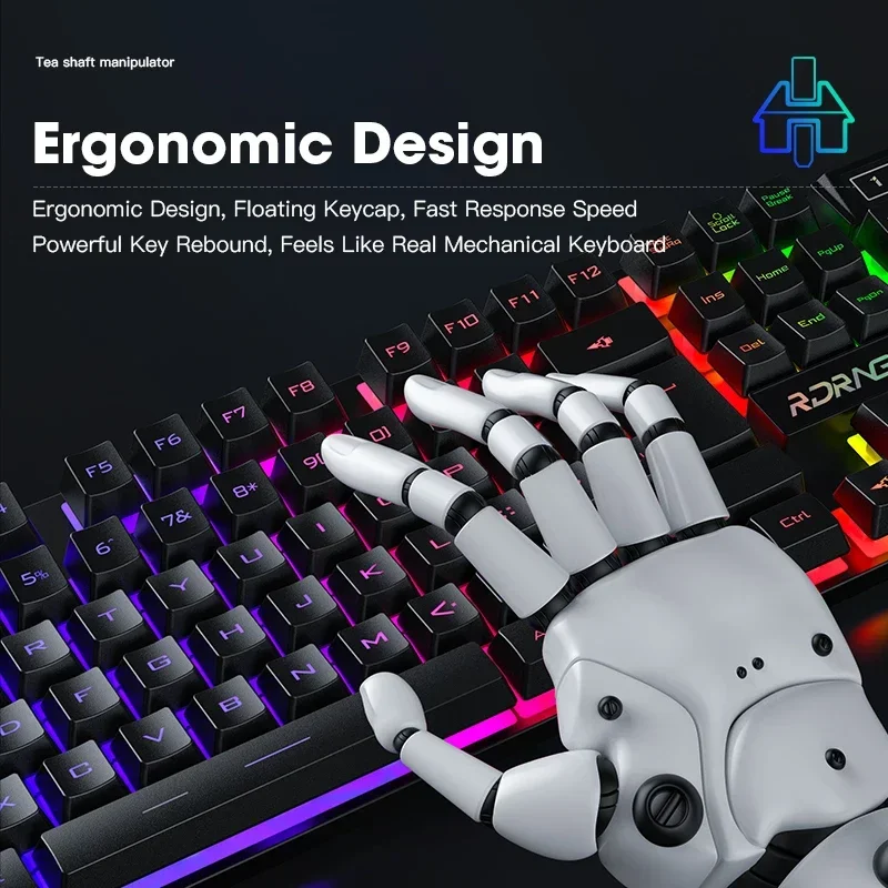 Игровые клавиатуры и мышь Проводная Механическая клавиатура с подсветкой 3200DPI