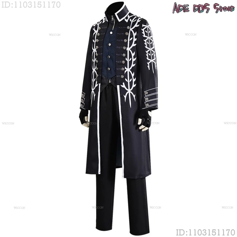 Фото Костюм для косплея Vergil из DMC: полный комплект (пальто, куртка, жилет, брюки) для игры Devil May Cry, взрослый размер №3