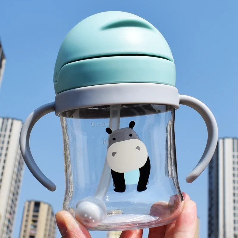 

250ml Baby Bottles Drinking Cup Feeding Bottle With Straw Gravity Ball Wide-Caliber Kids Drinking Milk Water Dual-Use Bottle A+