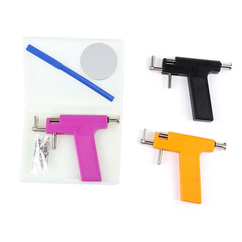 

Пистолет Для Пирсинга Ушей, набор инструментов с 24 гвоздиками, стальной пистолет для прокола ушей, носа, пупка, тела, Безопасный инструмент д...