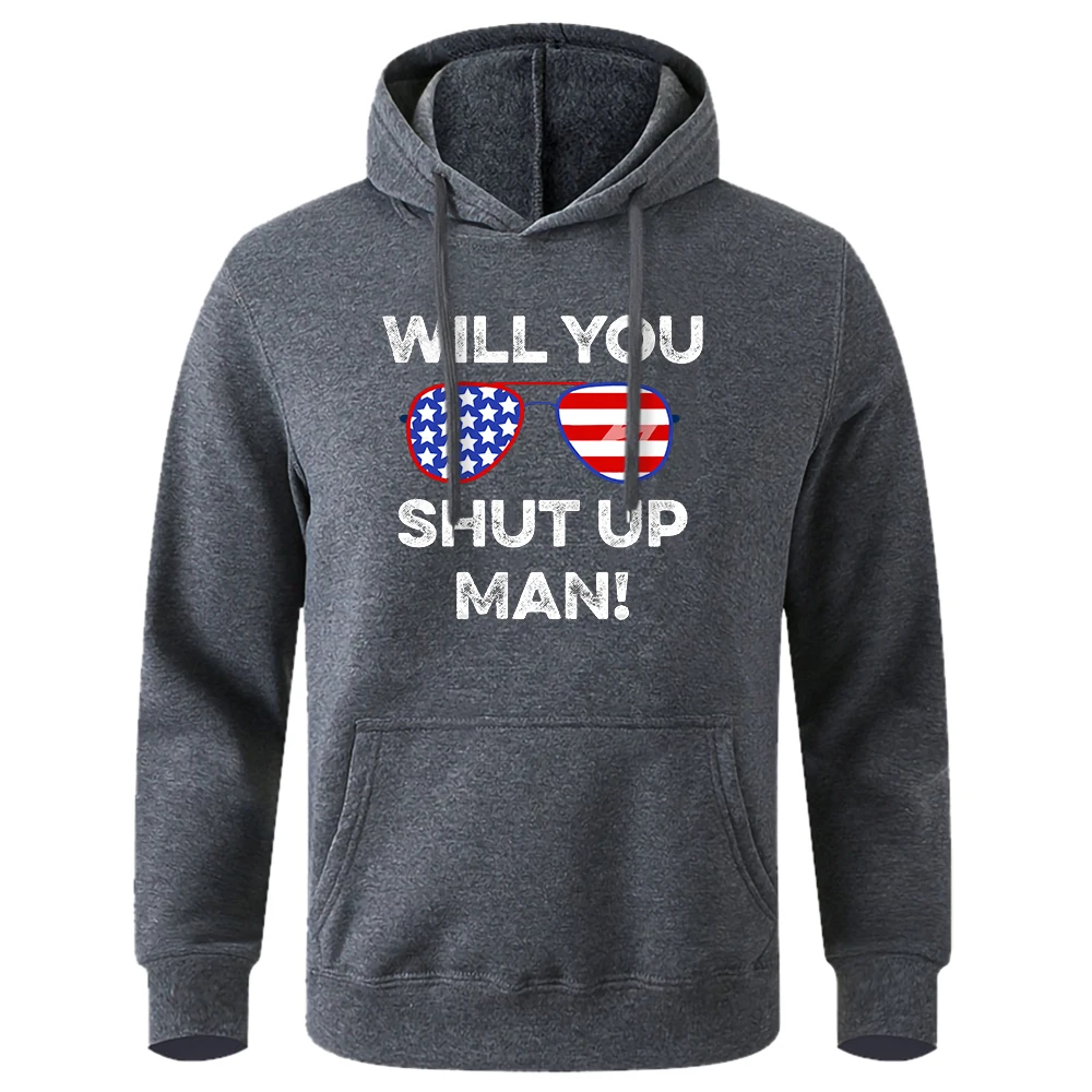 Мужская толстовка с капюшоном Will You Shut Up мужская принтом Брендона теплый