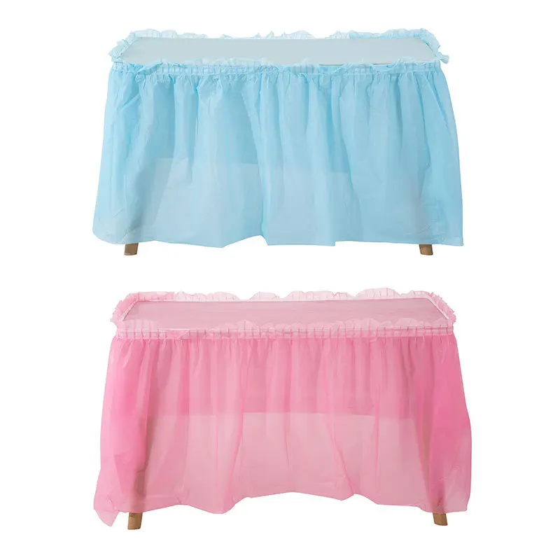 

Disposable Plastic Party Wedding Tablecloth Tableskirt Waterproof Reusable Rectangular Tables Cloth Skirt Birthday Banquet Party