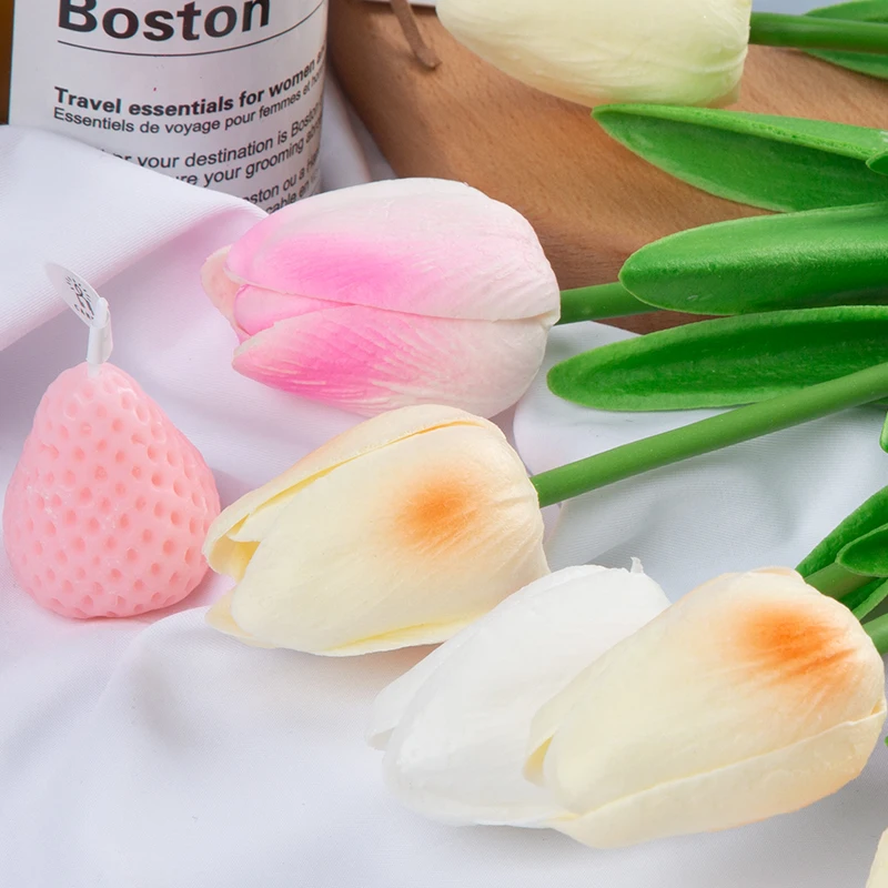 

2pcs/10pcs Tulip Artificial Flower Real Touch Wedding Decoration Party Christmas Garden Home Decor Gifts