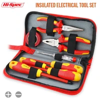 hi spec 8pc approved insulated electrician tool set s2 magnetic screwdriver tester electric tape cutting pliers