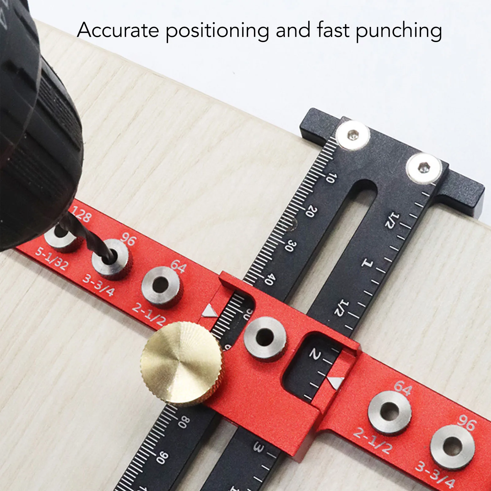

lavorazione legno Handle Punch Locator Aluminum Alloy Drill Guide Locator Wood Drilling Dowelling Guide for Drawer Cabinet
