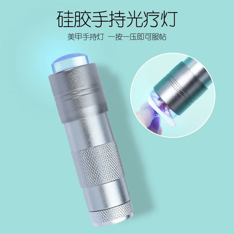 

Silicone Handheld Lamp Manicure Embossed Sticker Sequin Portable Mini One-handed Phototherapy Lamp