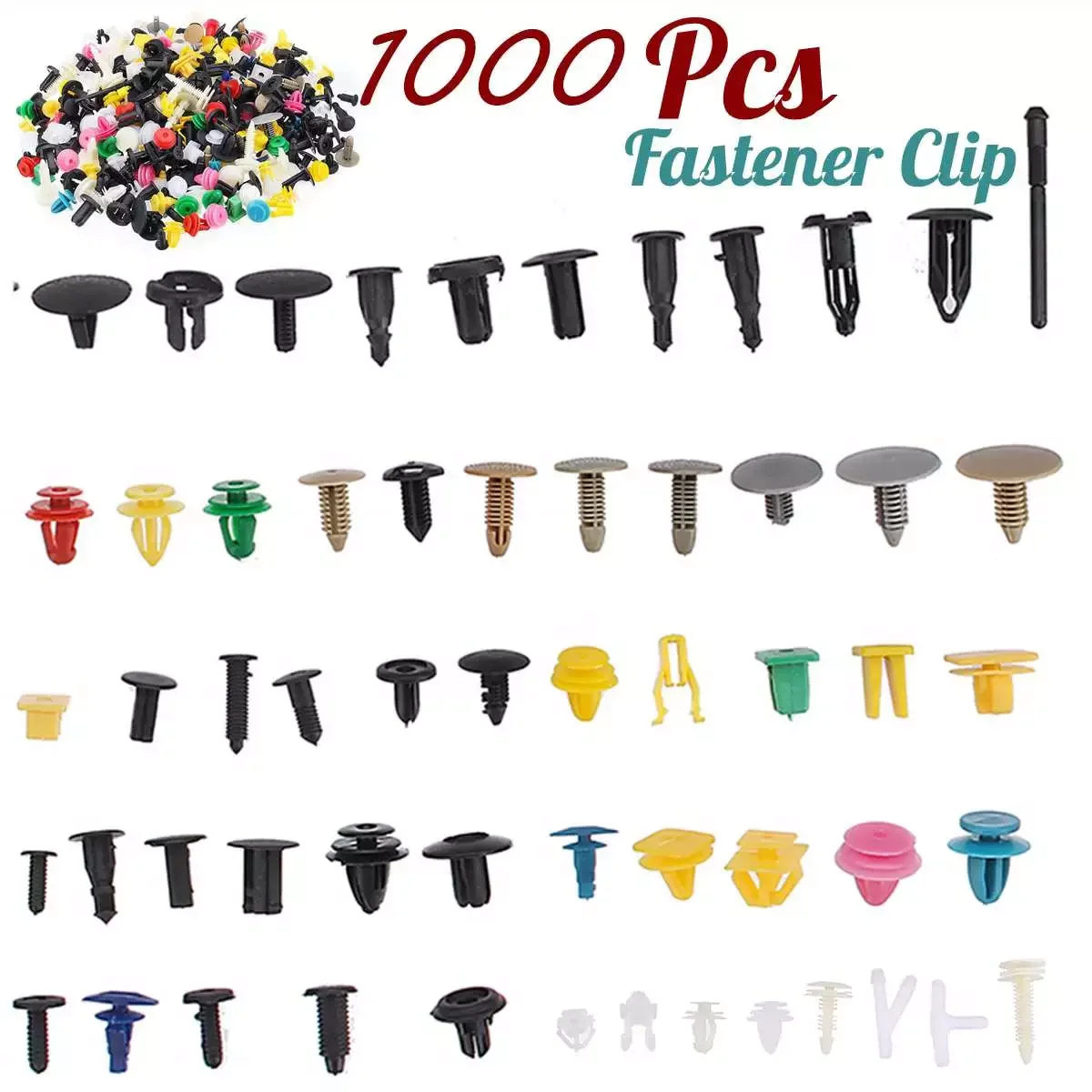 

AUTO PARTS 500/1000PCS Mixed Auto Fastener Vehicle Car Bumper Clips Retainer Fastener Rivet Door Panel Liner Universal Fit for A