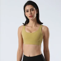 women strappy sports bras cross back medium support buttery soft yoga bra push up for workout sexy yoga underwear