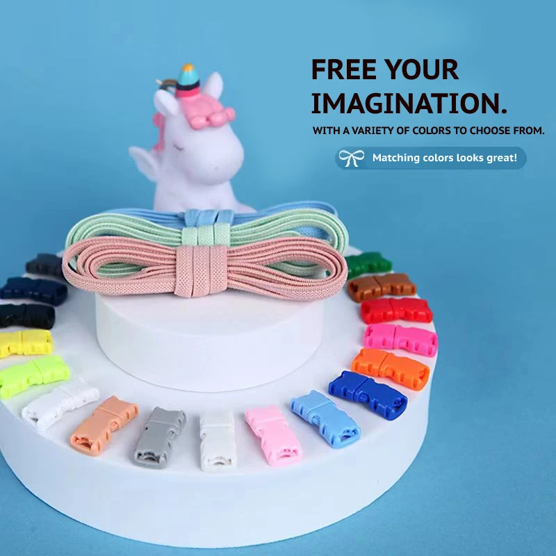 No Tie Elastic Shoelaces For Kids Adult Sneakers Shoelace  Automatic Fixer Quick Lazy Laces Shoe Strings Pink Red