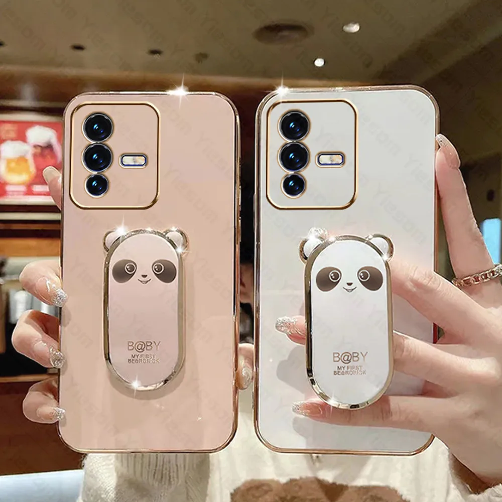 Складная задняя крышка с покрытием для Vivo V23 V23E V27E V27 V23 Pro V21 V21E V20 SE V15, мягкий силиконовый чехол