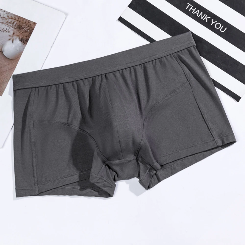 

Men Boxer Briefs Men Underwear Shorts Panties Solid Color Underpants Boxer Briefs Brand New Breathable Bulge Pouch
