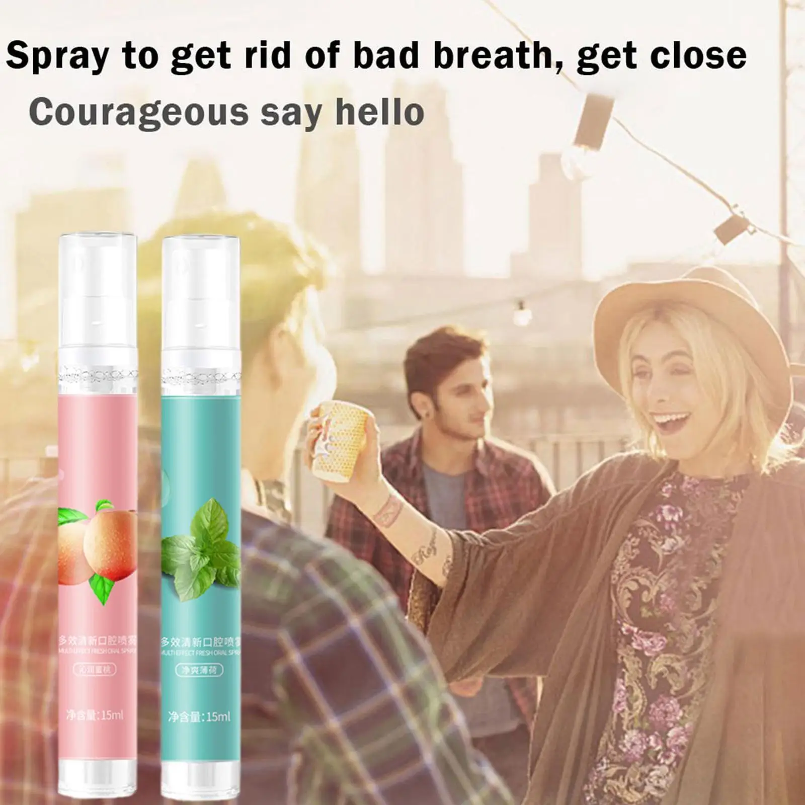 

Spray Breath Freshener Spray Peach Mint Flavor Kissing Artifact Spray Female Male Hygiene Portable Cleaning Care A2y8