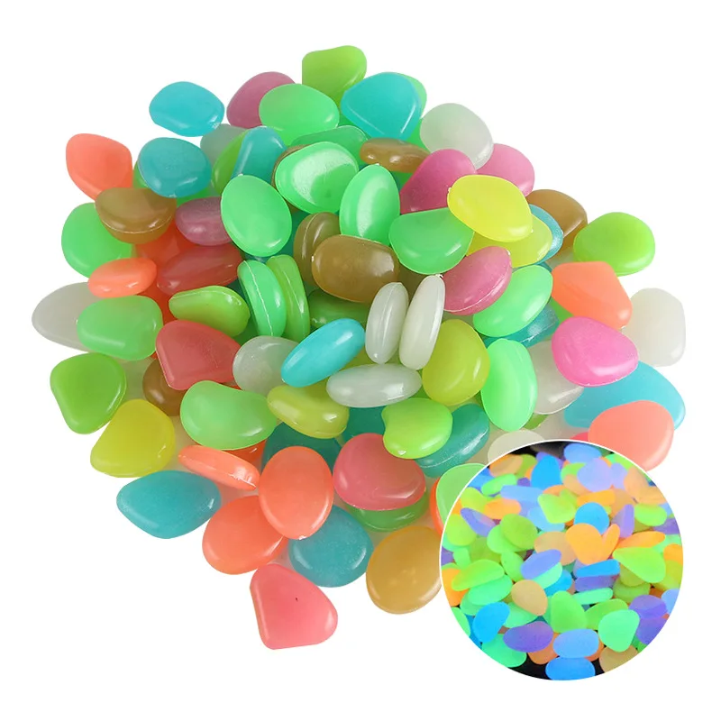 

10 Pieces Fluorescent Luminescent Decoration Garden Decoration Stones Aquarium Stone Dark