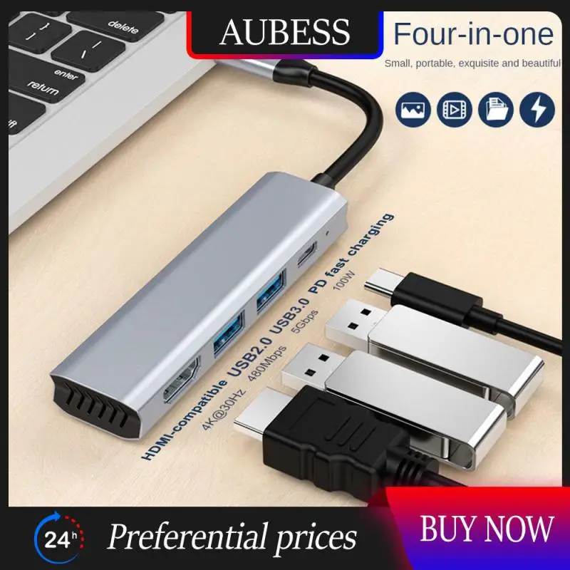 

With 1080p 4-in-1 Computer Hub High Speed Transmission Computer Converter Multifunctional Laptop Extender Converter 5gbps 4k