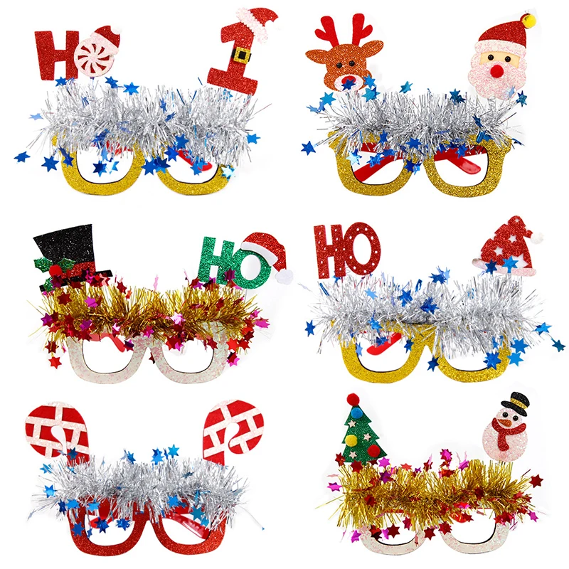 

Christmas Tree Snowman Non-woven Fabrics Glasses Christmas New Year Decorations Christmas Photography Props Party Supplies