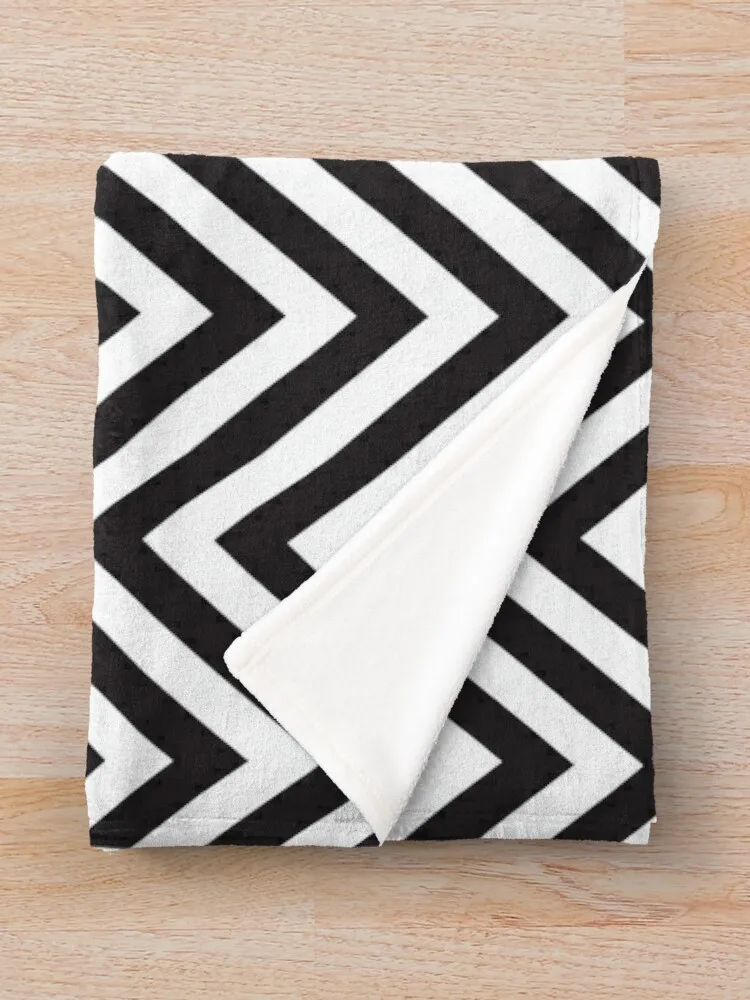 Современное толстое черно-белое одеяло с рисунком шеврона идея для подарка на