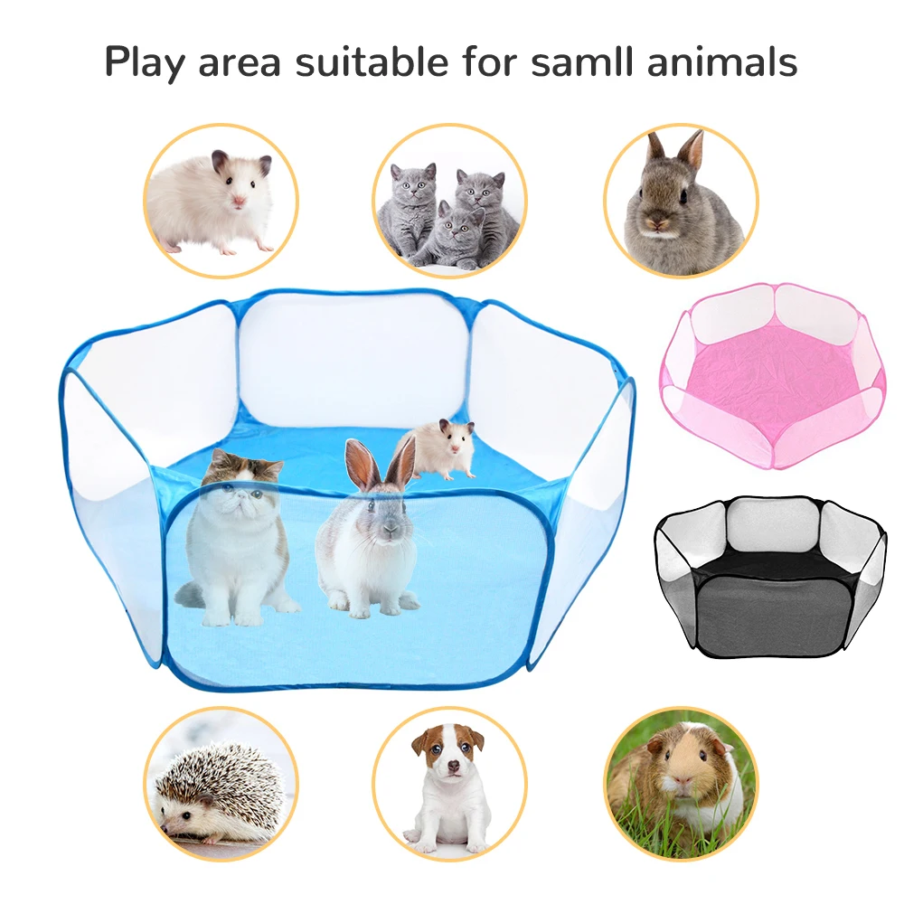 Игровой забор для маленьких животных Pet Playpen Portable fashion Open Indoor / Outdoor для Хомяка, Шиншиллы, Морских свинок.