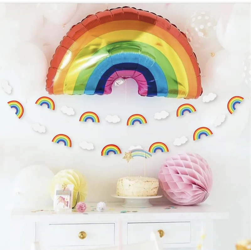 

Rainbow Cloud Garlands Rainbow Unicorn Theme Birthday Party Wall Decor Princess Girls Happy 1st 2nd 3rd Birthday Party Decor