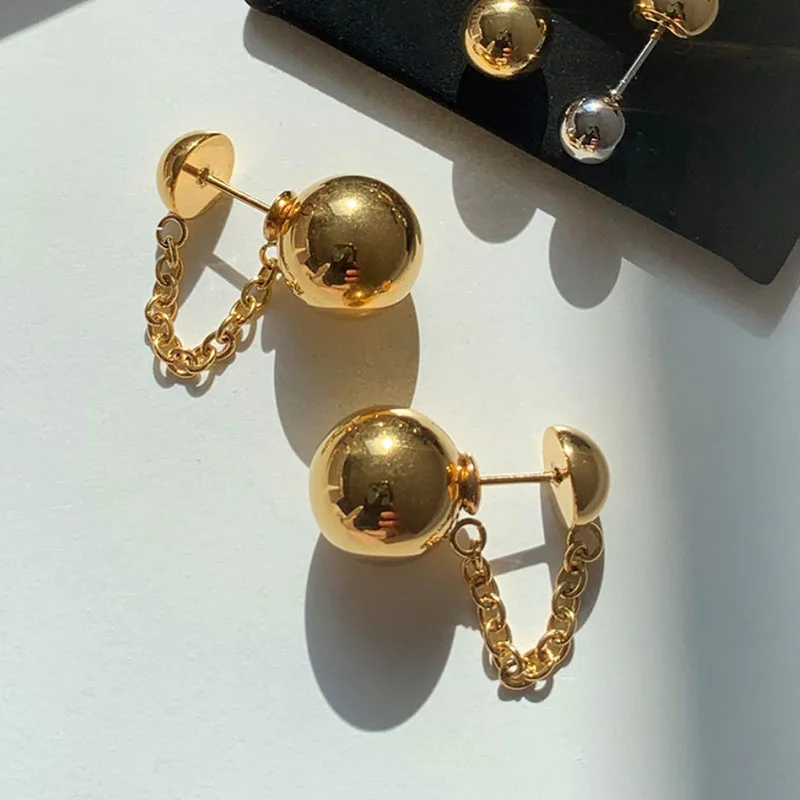 

Ball chain stud earrings stainless steel earrings for women minimalist simple elegant jewelry tarnish free waterproof jewelry