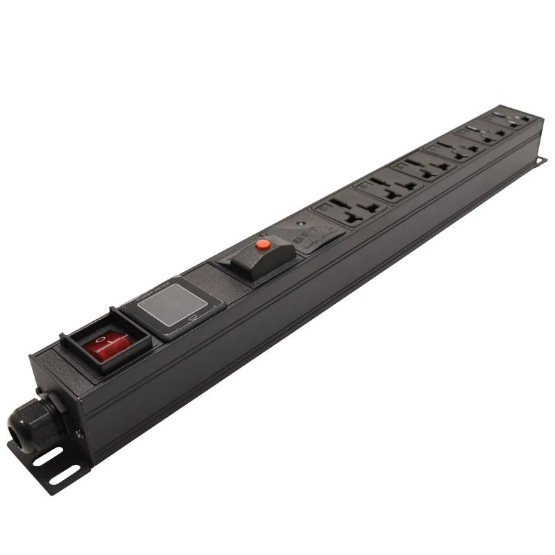 

PDU удлинитель 3500 Вт Защита от перенапряжения перегрузки 6 способов 16 А розетка цифровой фотодисплей Вольтметр Амперметр ваттметр шнур 2 метра