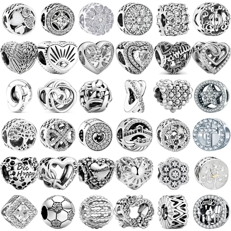New Always Love Mom Family Tree Hollow Heart Winding Fashion Beads Fit Original Pandora Charms Bracciale Color Argento Gioielli Fai Da Te