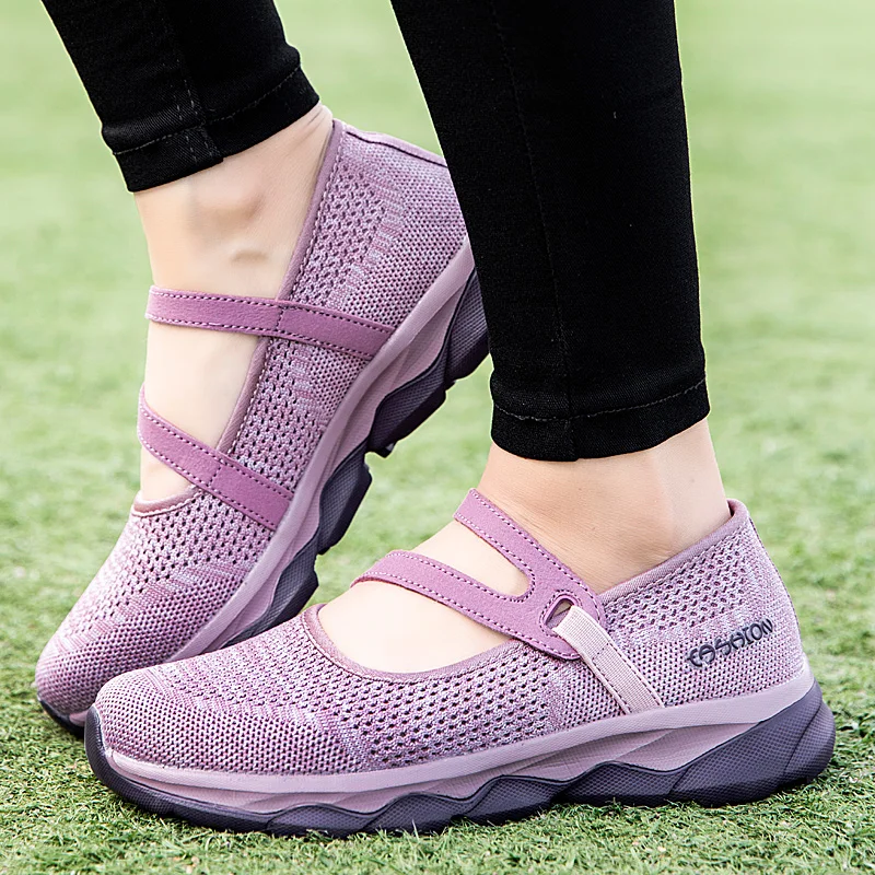 Women Leisure Flats Shoes Slip-on Ladies Mesh Walking Shoes  Soft Breathable Sneakers Lady Casual Shoes Zapatos De Mujer